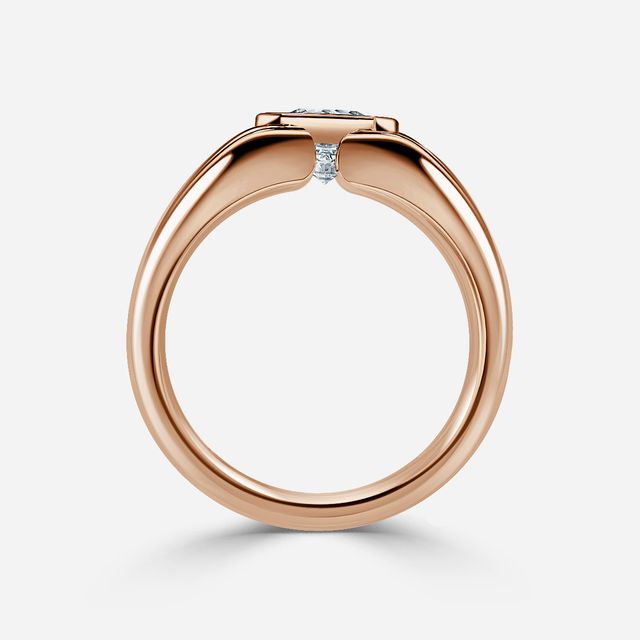 Walter Rose Gold Bezel Set Men's Engagement Ring