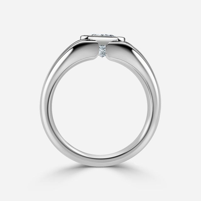 Walter white Gold Bezel Set Men's Engagement Ring