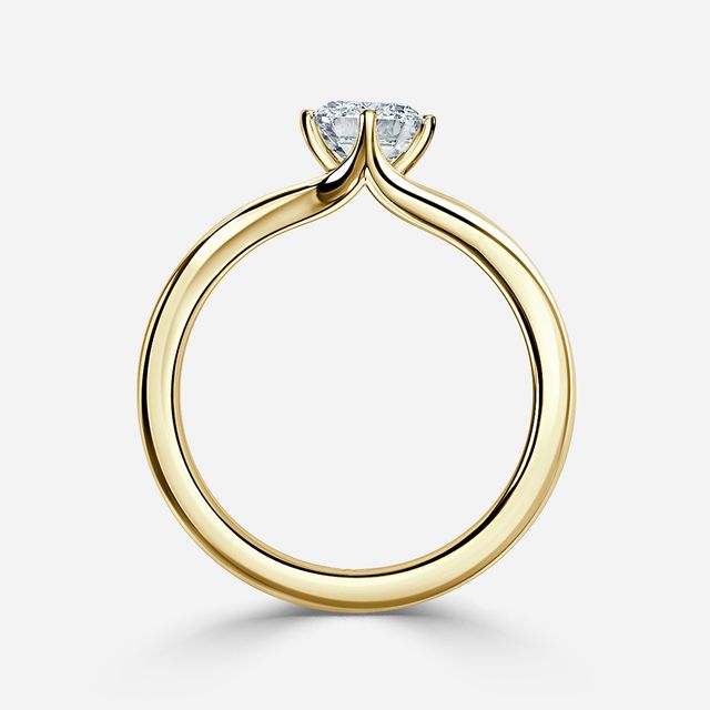 Viana Yellow Gold Modern Engagement Ring