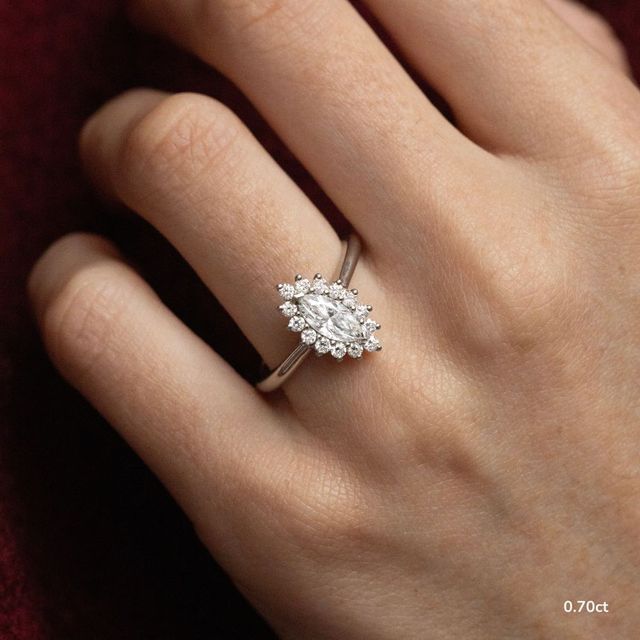 Windermere White Gold Cluster Engagement Ring