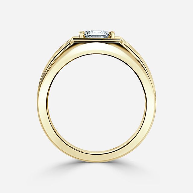 Bernard Yellow Gold Men's Bezel Set Engagement Ring