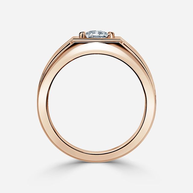 Bernard Rose Gold Men's Bezel Set Engagement Ring