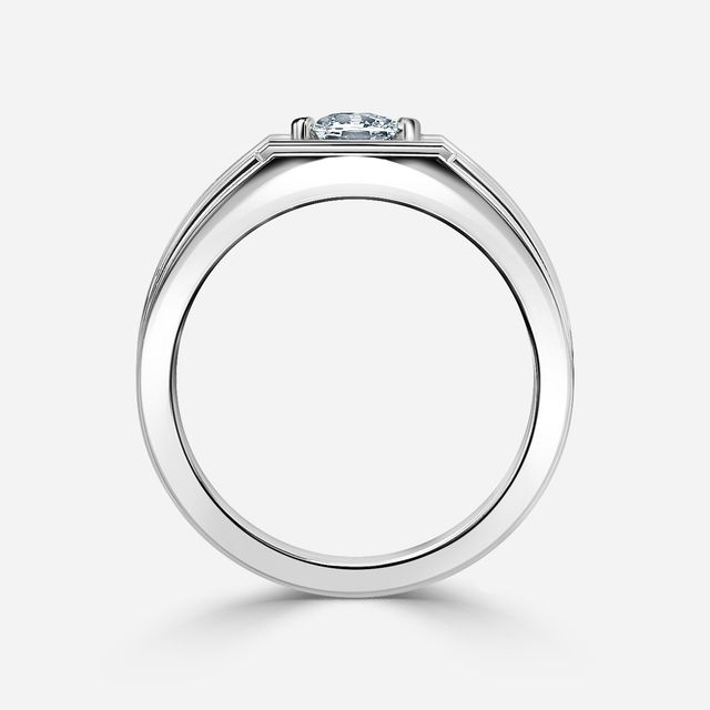 Bernard Platinum Men's Bezel Set Engagement Ring