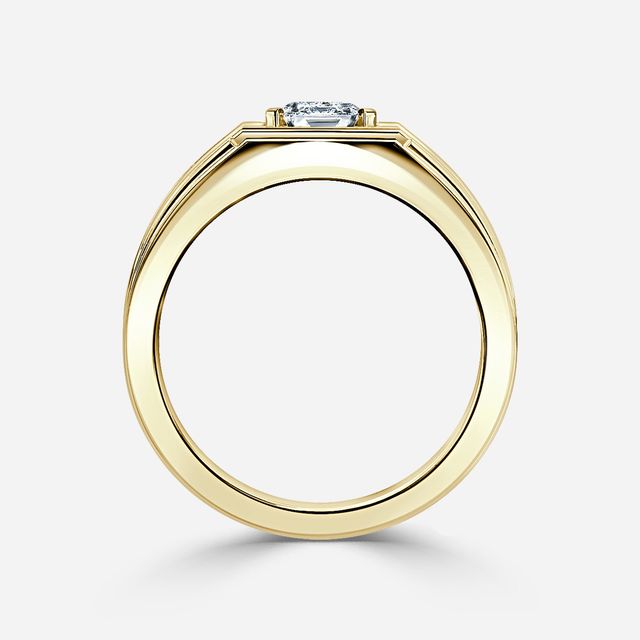 Bernard Yellow Gold Men's Bezel Set Engagement Ring