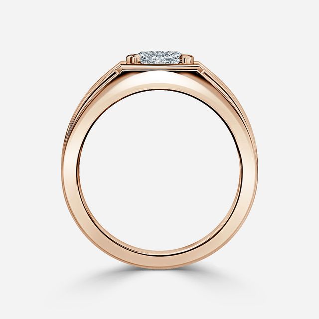 Bernard Rose Gold Men's Bezel Set Engagement Ring