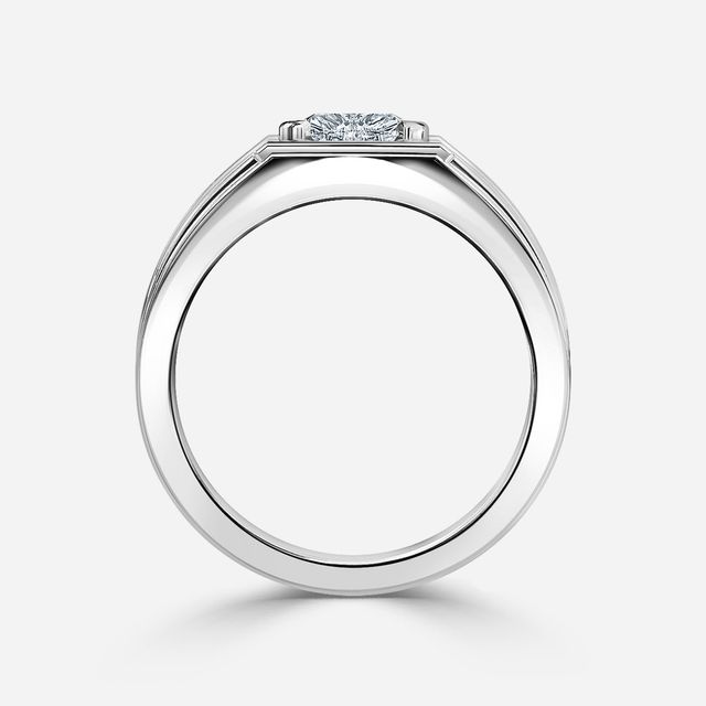 Bernard White Gold Men's Bezel Set Engagement Ring