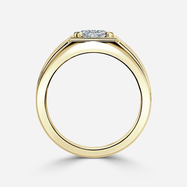 Bernard Yellow Gold Men's Bezel Set Engagement Ring