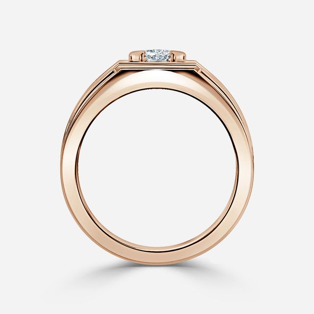 Bernard Rose Gold Men's Bezel Set Engagement Ring