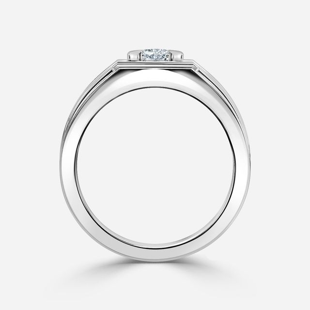 Bernard White Gold Men's Bezel Set Engagement Ring
