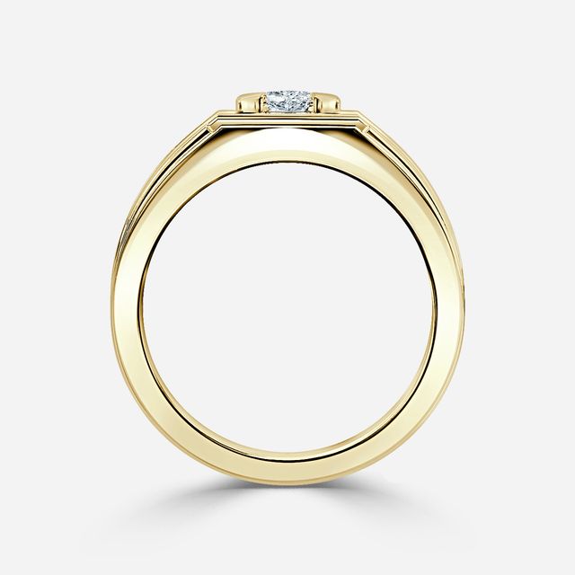 Bernard Yellow Gold Men's Bezel Set Engagement Ring
