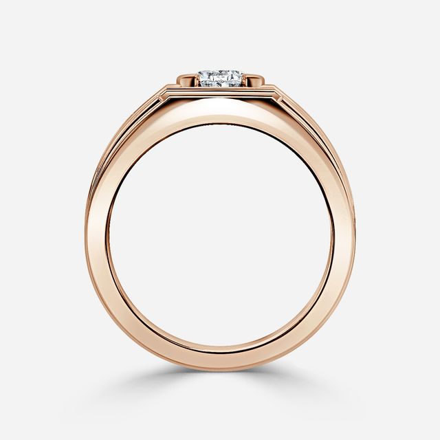 Bernard Rose Gold Men's Bezel Set Engagement Ring