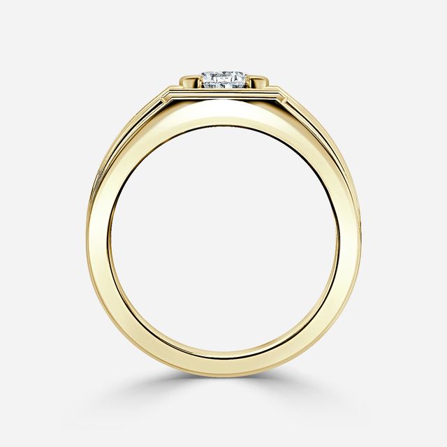 Bernard Yellow Gold Men's Bezel Set Engagement Ring