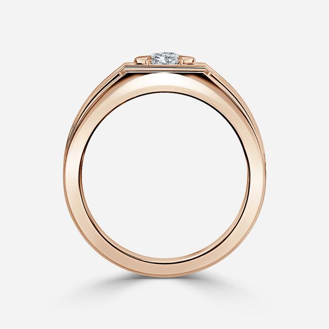 Bernard Rose Gold Men's Bezel Set Engagement Ring