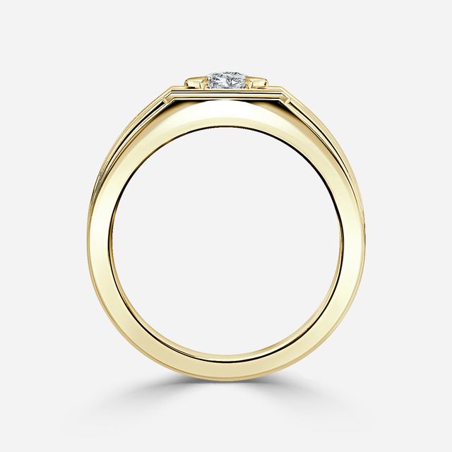 Bernard Yellow Gold Men's Bezel Set Engagement Ring