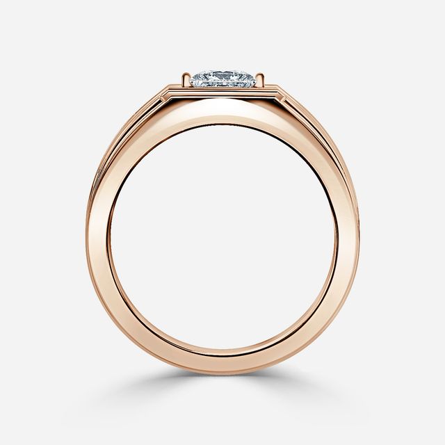 Bernard Rose Gold Men's Bezel Set Engagement Ring