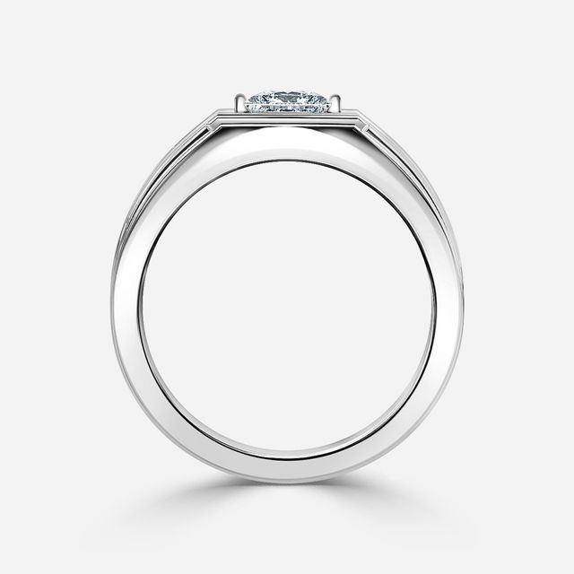 Bernard White Gold Men's Bezel Set Engagement Ring