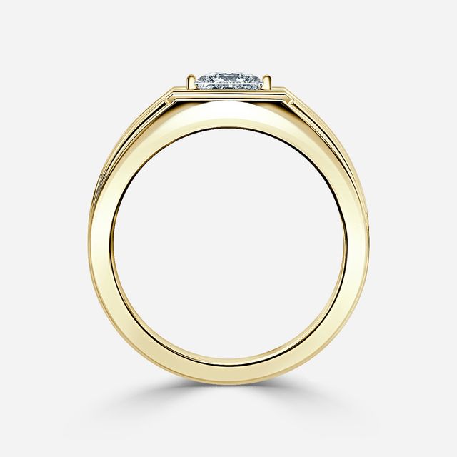 Bernard Yellow Gold Men's Bezel Set Engagement Ring