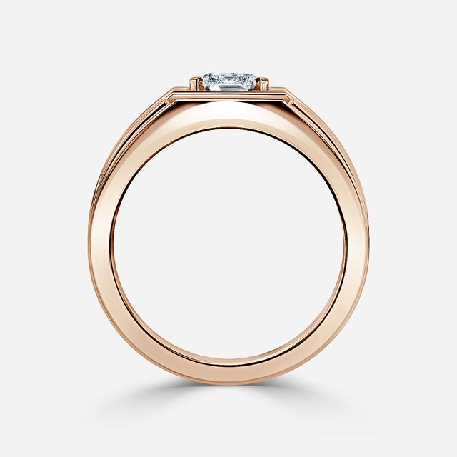 Bernard Rose Gold Men's Bezel Set Engagement Ring