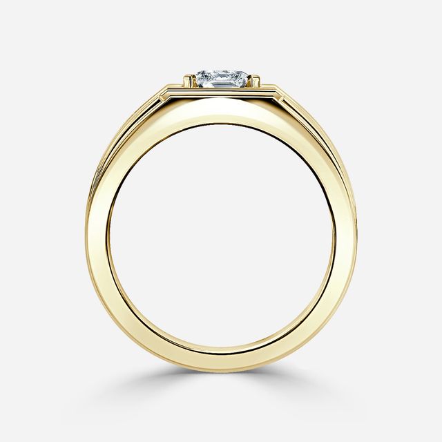 Bernard Yellow Gold Men's Bezel Set Engagement Ring