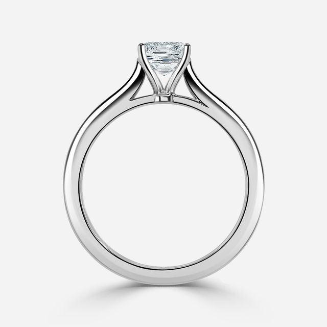 Ibib Platinum Tapered Solitaire Engagement Ring