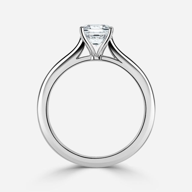 Ibib Platinum Tapered Solitaire Engagement Ring