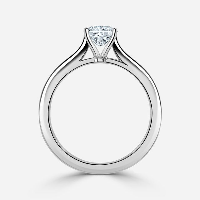 Ibib Platinum Tapered Solitaire Engagement Ring