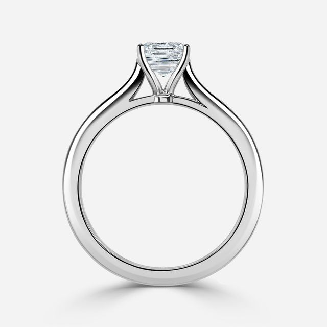 Ibib Platinum Tapered Solitaire Engagement Ring