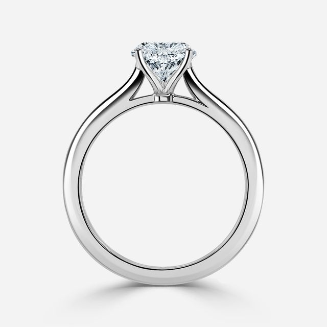 Ibib Platinum Tapered Solitaire Engagement Ring