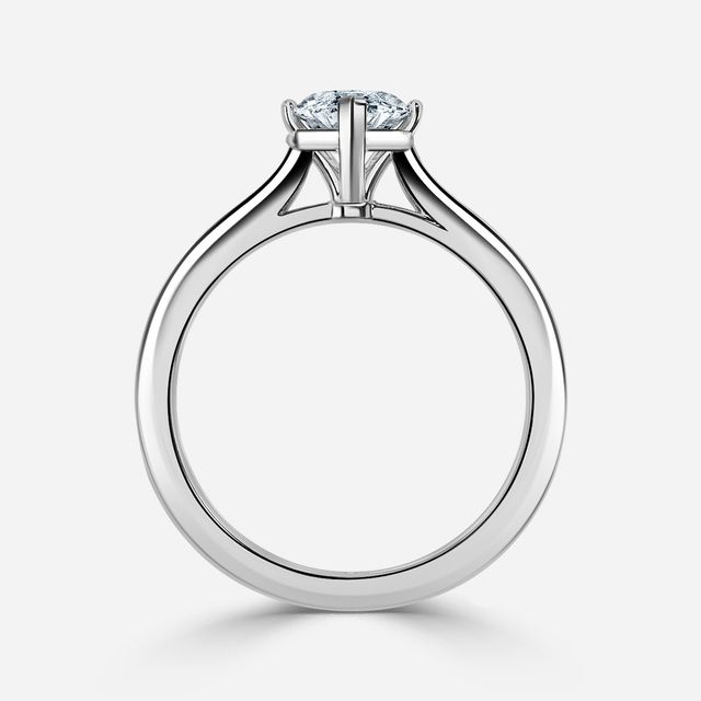 Ibib Platinum Tapered Solitaire Engagement Ring