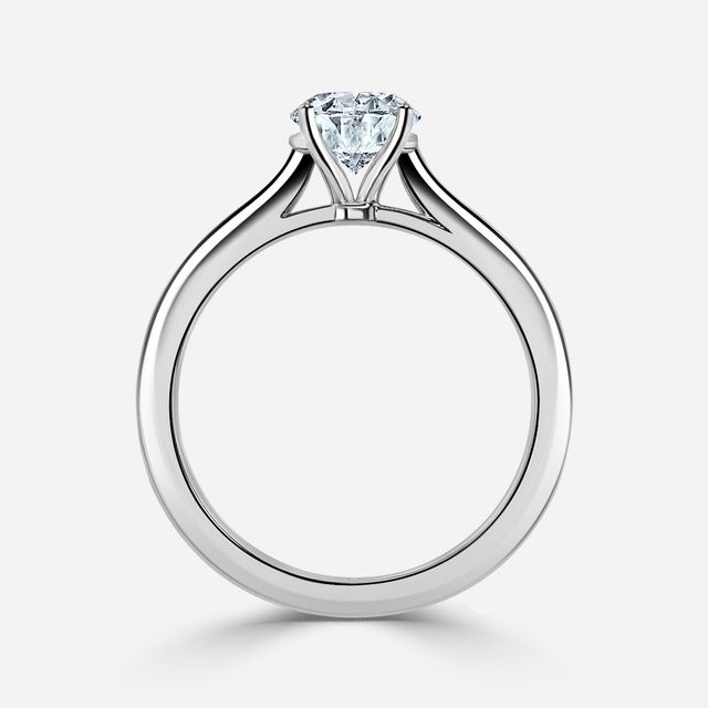 Ibib Platinum Tapered Solitaire Engagement Ring
