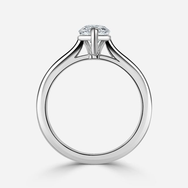 Ibib Platinum Tapered Solitaire Engagement Ring