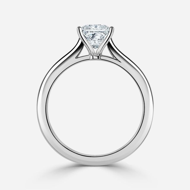 Ibib Platinum Tapered Solitaire Engagement Ring