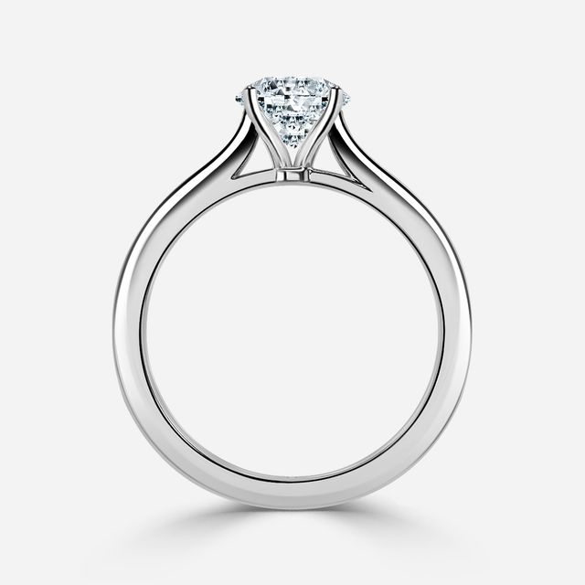 Ibib Platinum Tapered Solitaire Engagement Ring