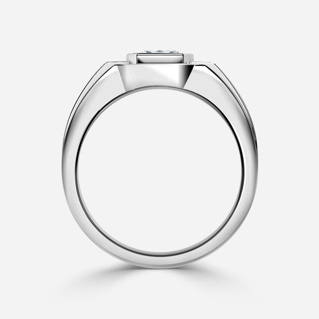 Jayden White Gold Bezel  Claw Set Men's Engagement Ring