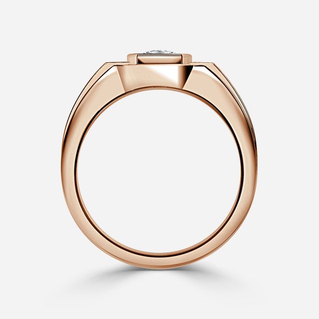 Jayden Rose Gold Bezel Claw Set Men's Engagement Ring