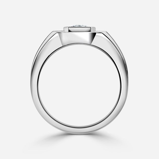 Jayden White Gold Bezel  Claw Set Men's Engagement Ring