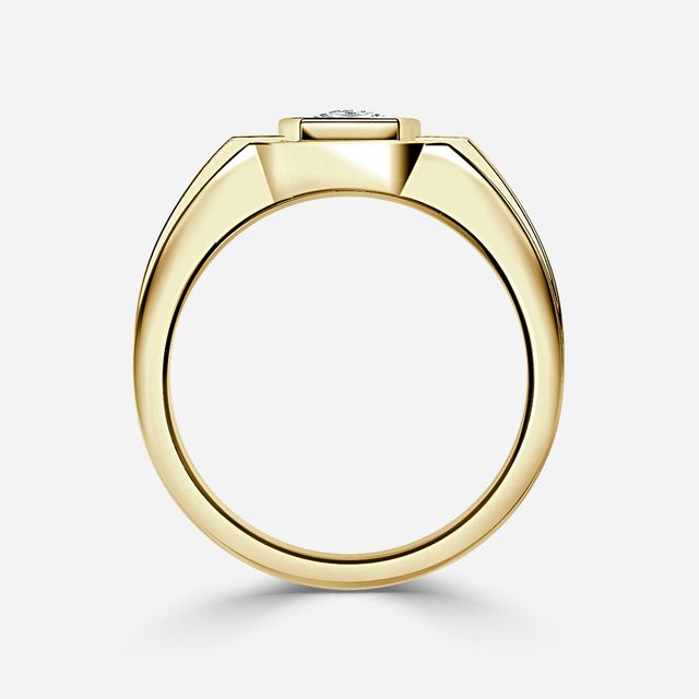 Jayden Yellow Gold Bezel Claw Set Men's Engagement Ring