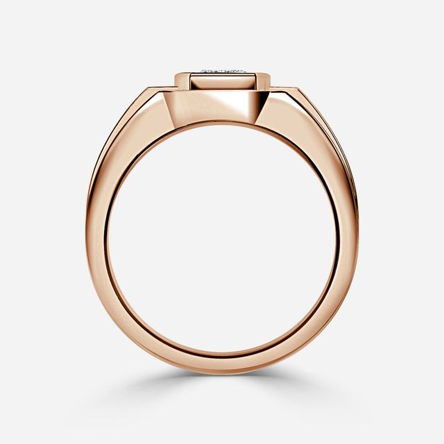Jayden Rose Gold Bezel Claw Set Men's Engagement Ring