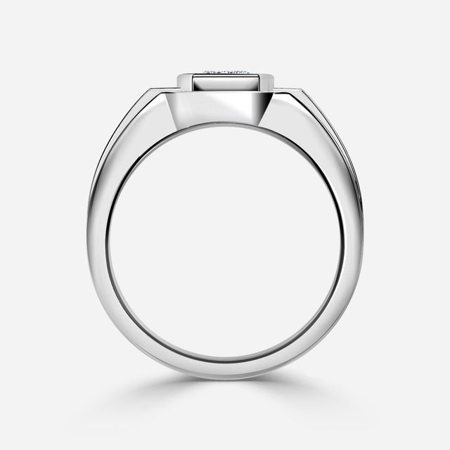 Jayden White Gold Bezel  Claw Set Men's Engagement Ring