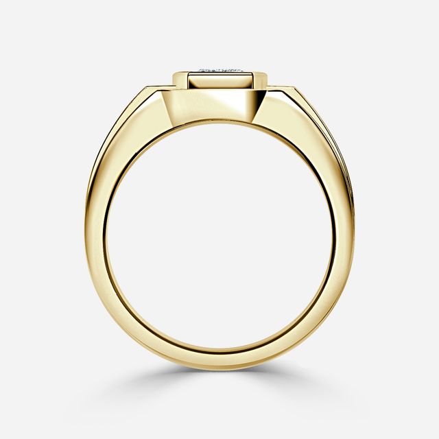 Jayden Yellow Gold Bezel Claw Set Men's Engagement Ring