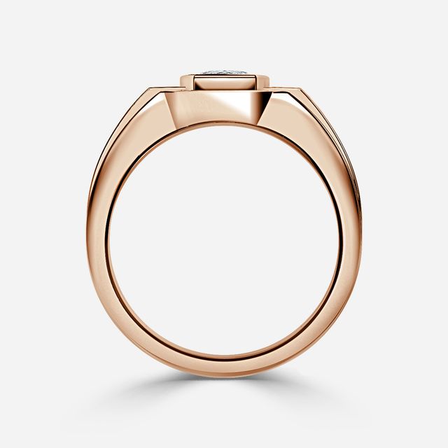 Jayden Rose Gold Bezel Claw Set Men's Engagement Ring