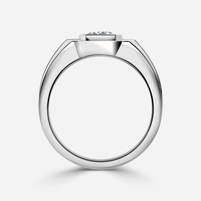 Jayden Platinum Bezel Claw Set Men's Engagement Ring