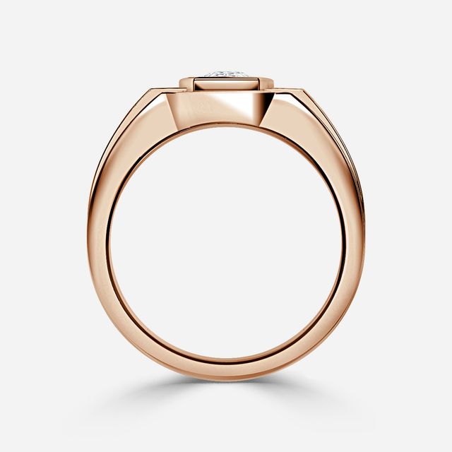 Jayden Rose Gold Bezel Claw Set Men's Engagement Ring
