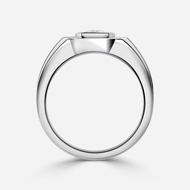 Jayden Platinum Bezel Claw Set Men's Engagement Ring