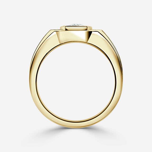 Jayden Yellow Gold Bezel Claw Set Men's Engagement Ring