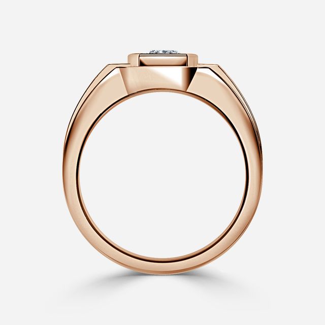Jayden Rose Gold Bezel Claw Set Men's Engagement Ring