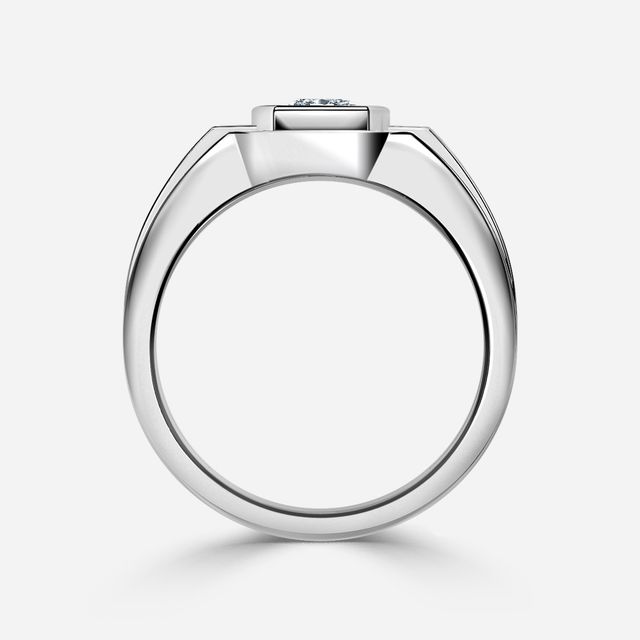 Jayden Platinum Bezel Claw Set Men's Engagement Ring