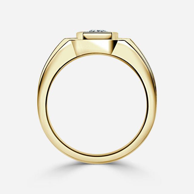 Jayden Yellow Gold Bezel Claw Set Men's Engagement Ring