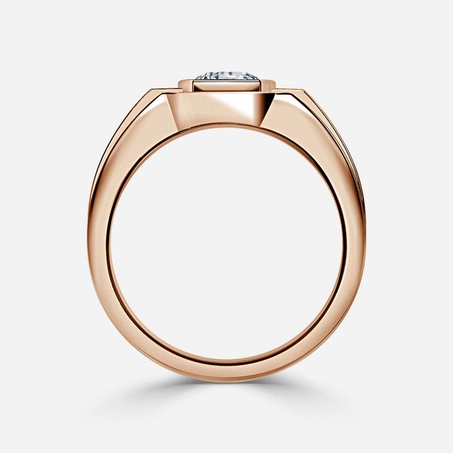 Jayden Rose Gold Bezel Claw Set Men's Engagement Ring
