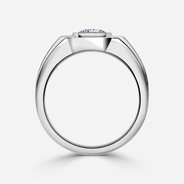 Jayden White Gold Bezel  Claw Set Men's Engagement Ring